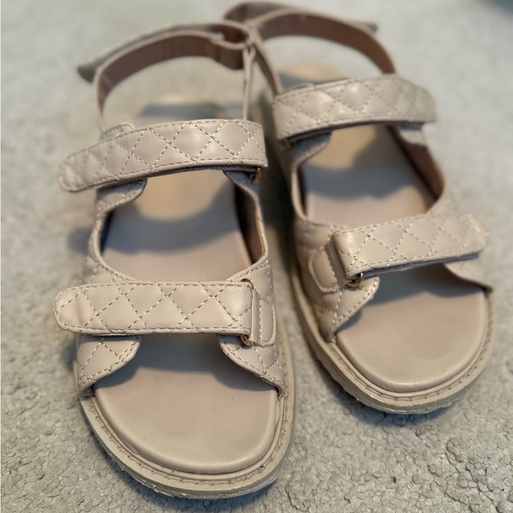 Tan Comfort Sandals with Adjustable Straps